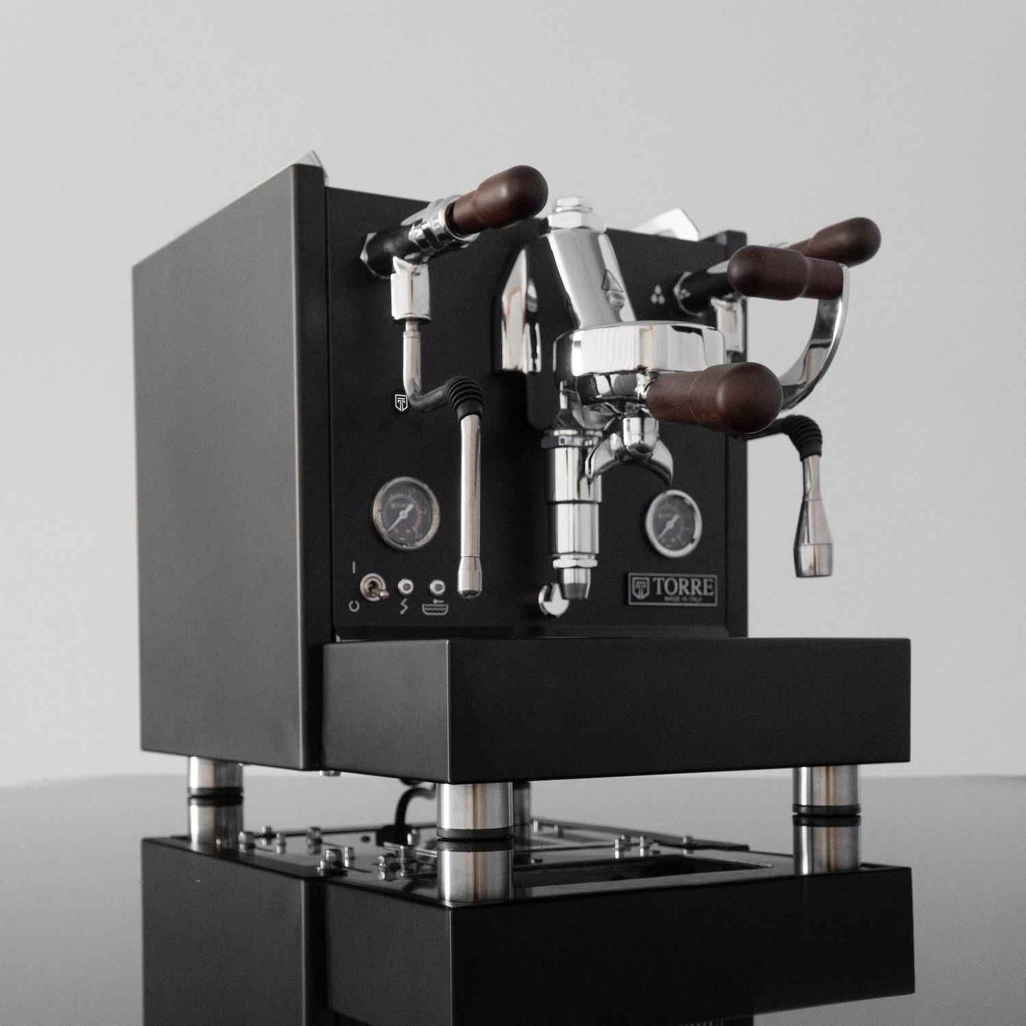 Torre Teresina RS Coffee Machine - Elegant Matte Black Wood Coffee Maker - Sip N Smile Australia