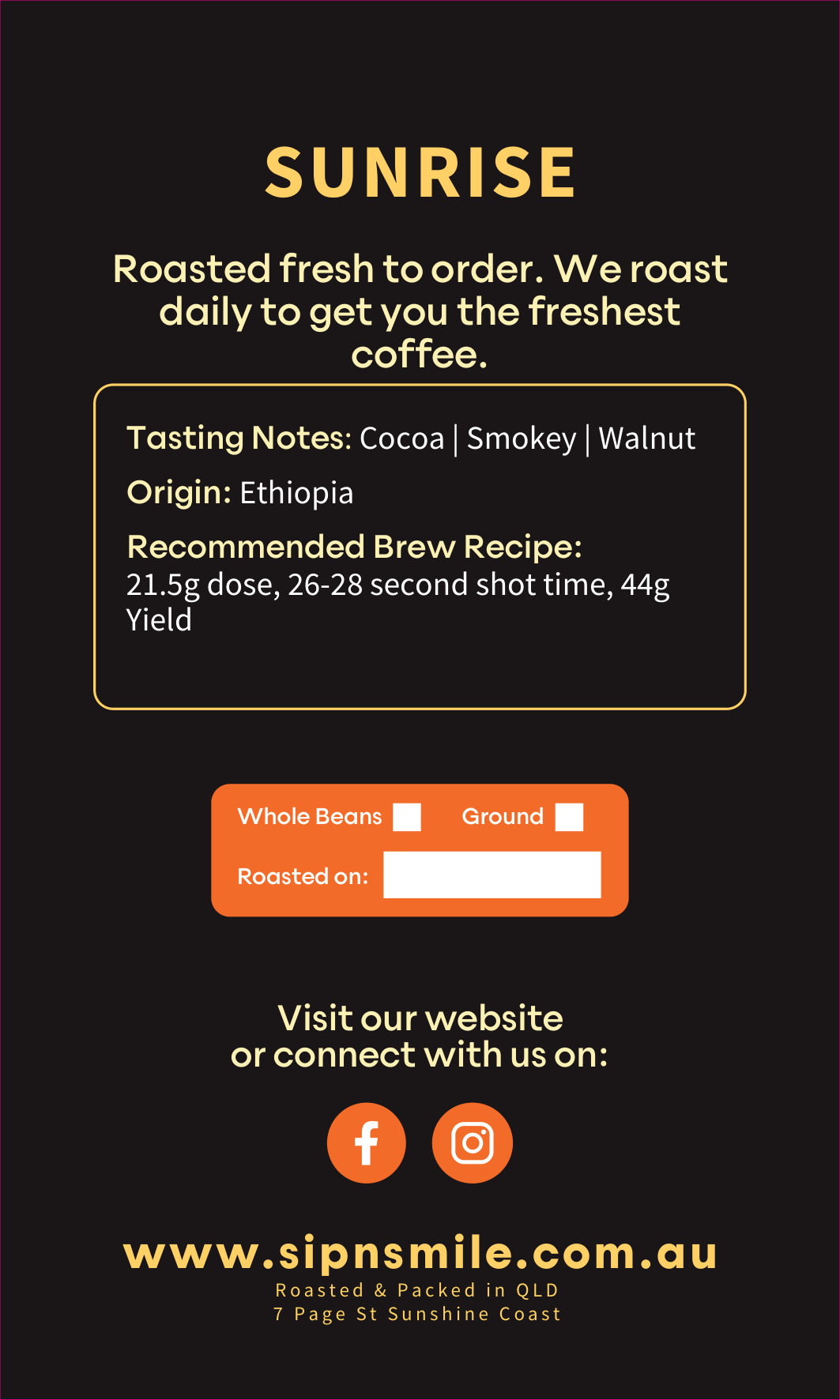 Sunrise Specialty Coffee 1Kg | Office Coffee | Wholesale | Sip N Smile - Sip N Smile