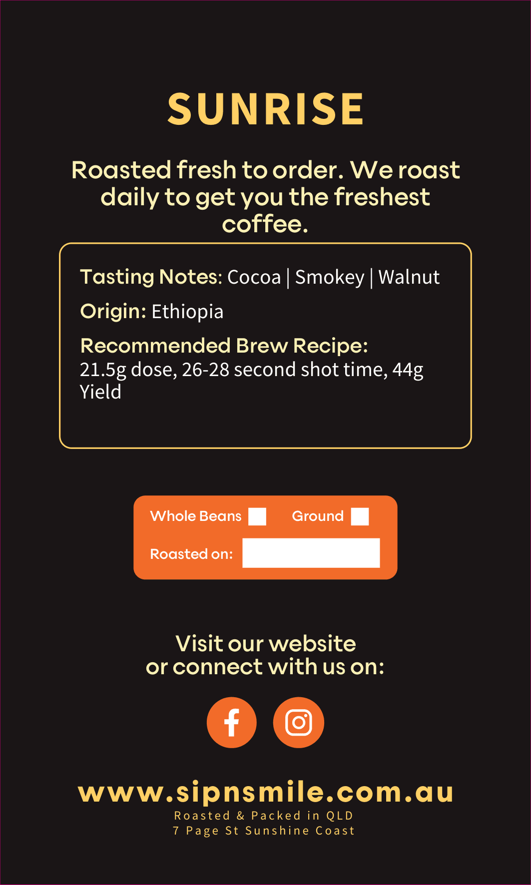 Sunrise Specialty Coffee 1Kg | Office Coffee | Wholesale | Sip N Smile - Sip N Smile