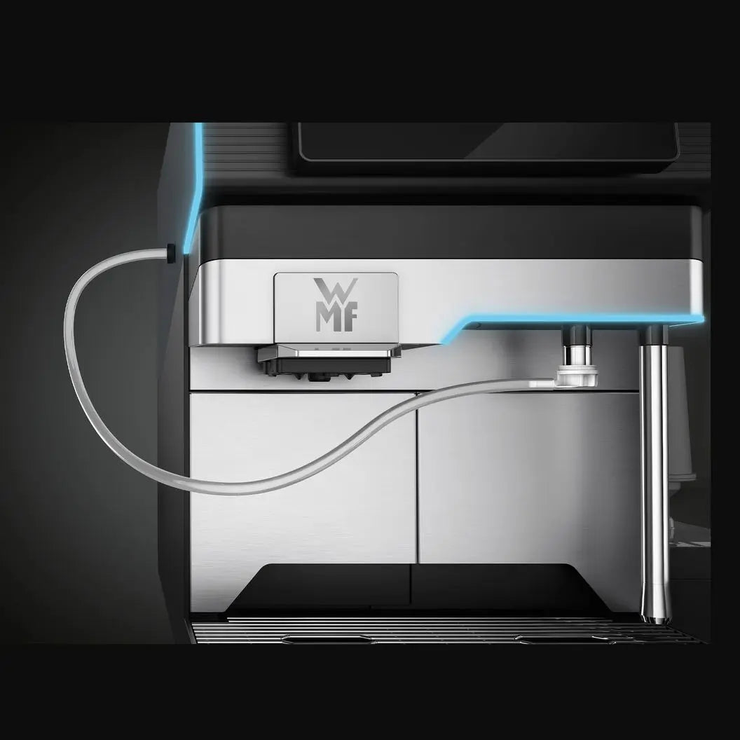 WMF Elevation 10 Coffee machine with WMF logo on a dark background Sip N Smile