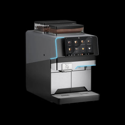 WMF Elevation 10 Modern coffee machine with digital display on a black background - Sip N Smile