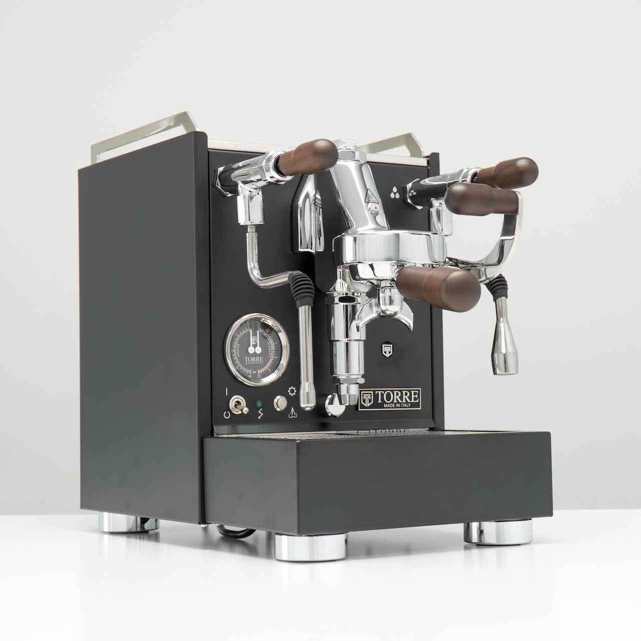 Torre Luigino Coffee Machine TSP Matte Black with Wood and Joystick - Sip N Smile Australia 