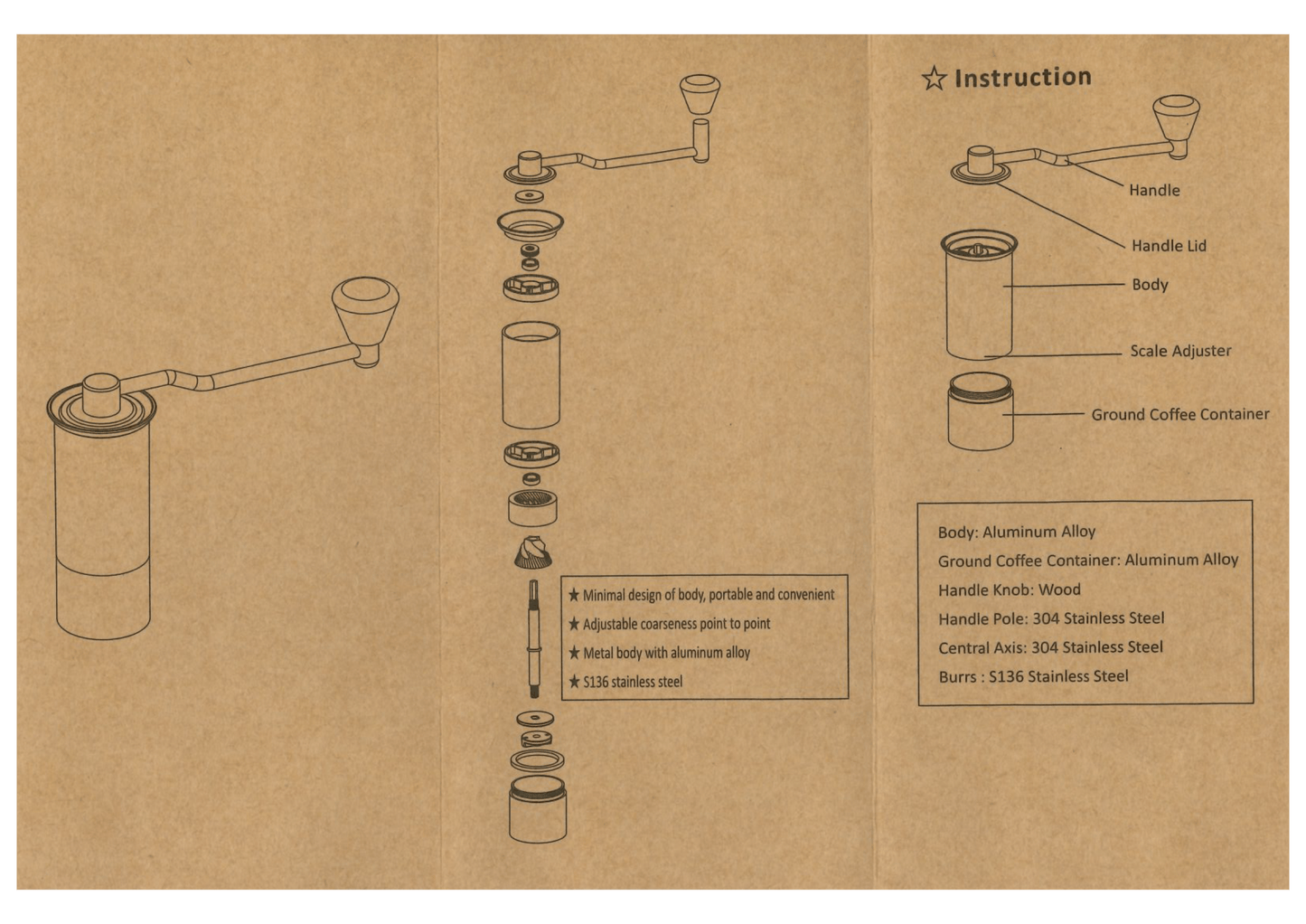 Precision Hand Grinder Black - Ultimate Grinding Tool for Coffee Lovers - Sip N Smile Australia 