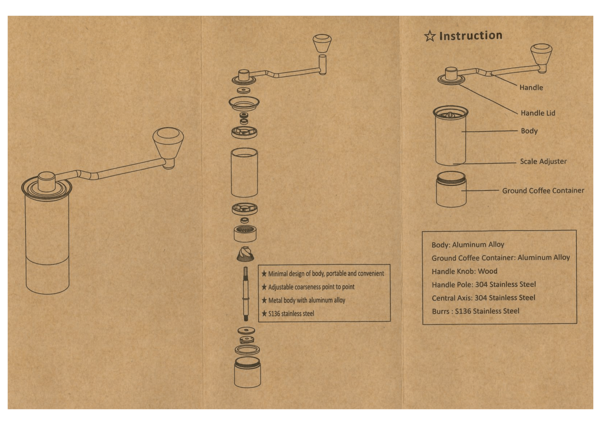 Precision Hand Grinder Black - Ultimate Grinding Tool for Coffee Lovers - Sip N Smile Australia 