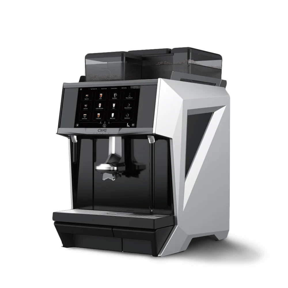 CAYE-SMART-X Modern coffee machine with a digital display on a white background