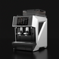 Caye X Master Coffee machine with a digital display on a black background