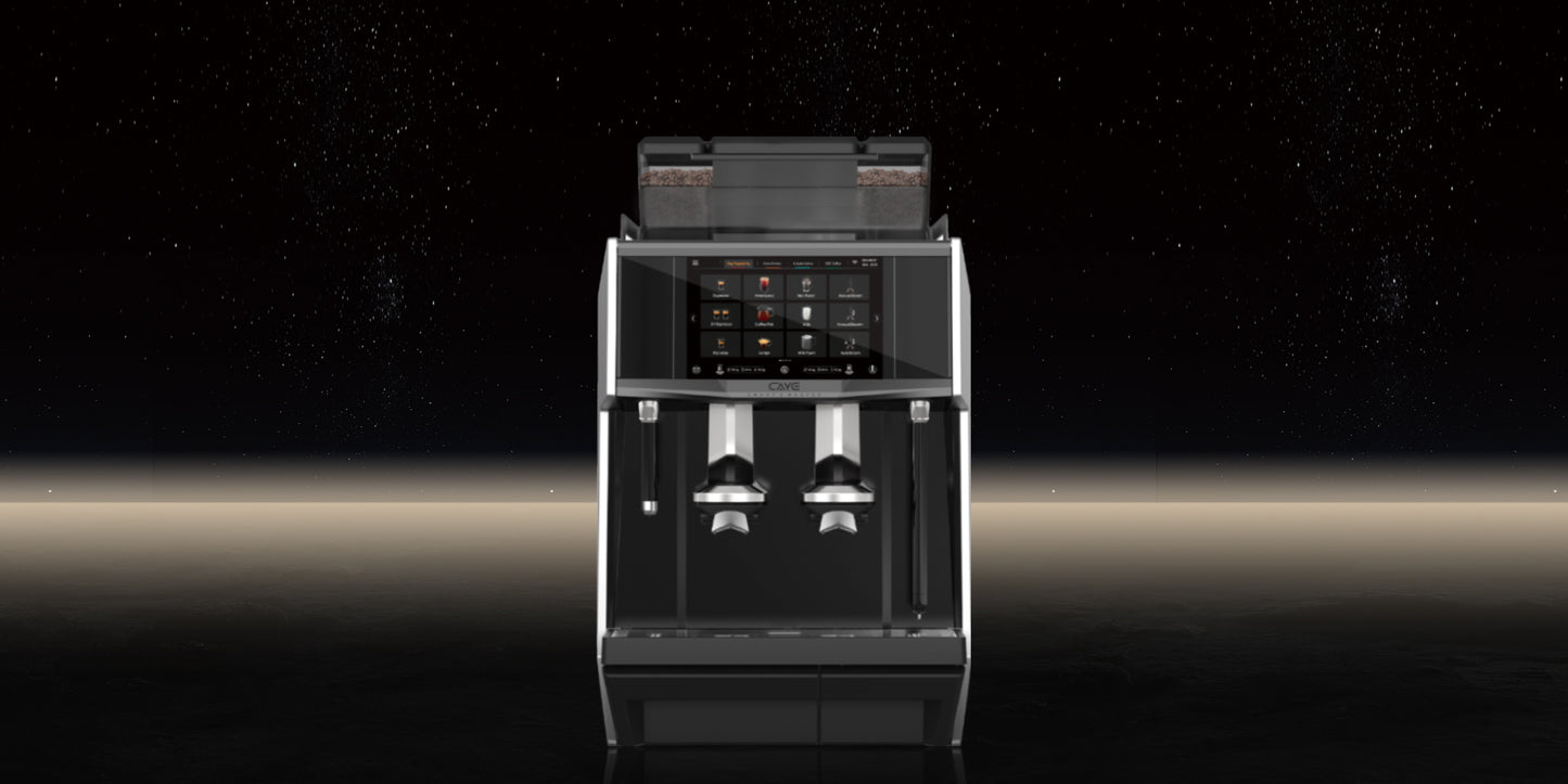 Caye X Master Modern coffee machine on a dark background