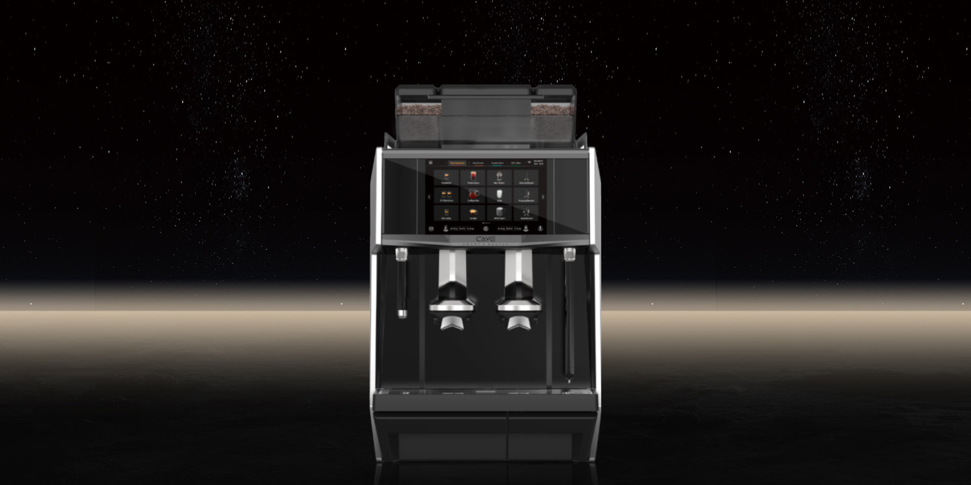 Caye X Master Modern coffee machine on a dark background