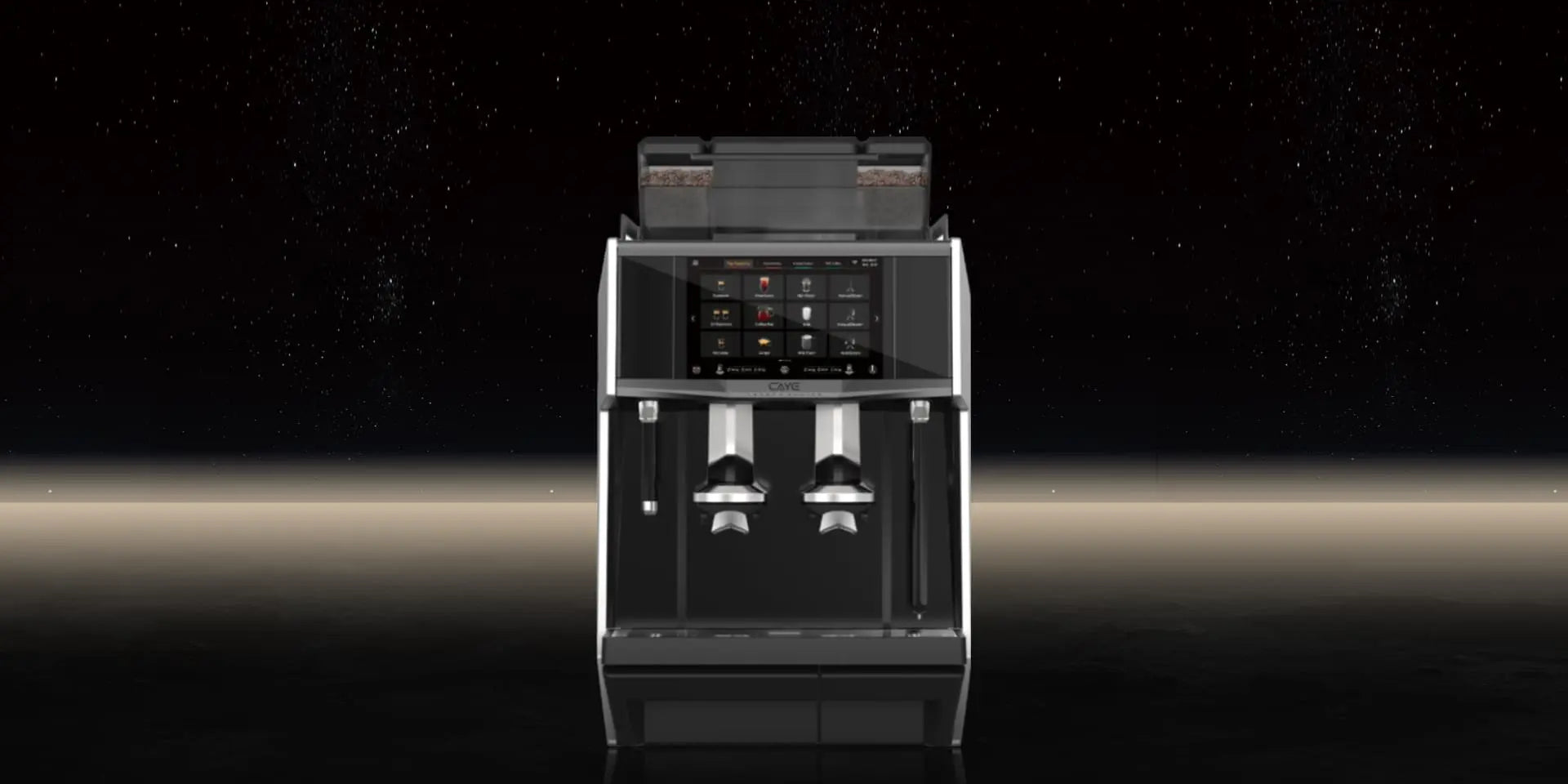 Caye X Master Modern coffee machine on a dark background