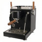 Turin-MC3Black espresso machine with wooden handles on a white background