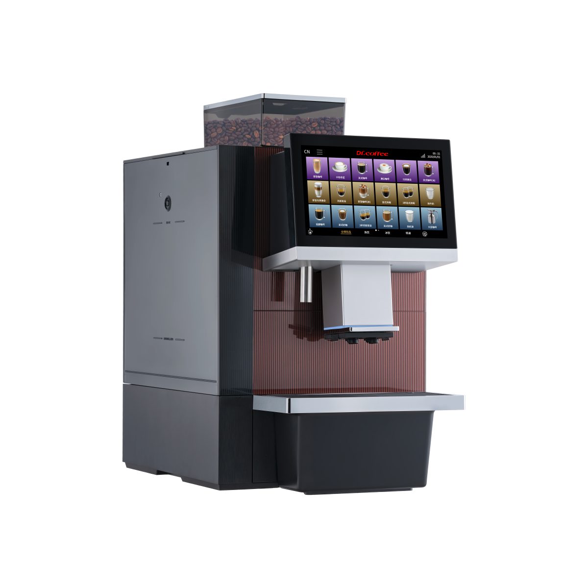 Dr Coffee F16 Big Plus office coffee machine side angle - premium automatic

