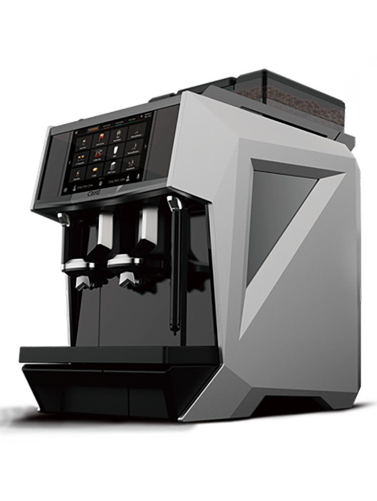 Caye X Master Modern coffee machine with a sleek design on a dark background